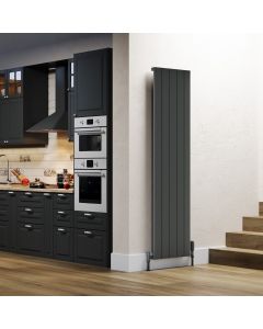 KRAD Allegro 1775mm x 470mm Grey Vertical Single Aluminium Radiator ALRAD-16-1805-GY