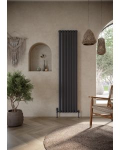 Scudo Apex Anthracite Vertical Single Designer Radiator - APEX18-41V-S-A