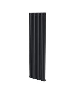 Black 2 column radiator 1800mm high x 560mm wide. Tall narrow cast iron style vertical radiator from DUSC Columns