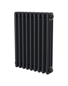 Black 3 column radiator 600mm high x 425mm wide. Traditional cast iron style horizontal radiator from DUSC Columns