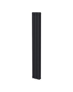 Black 3 column radiator 1800mm high x 245mm wide. Tall narrow cast iron style vertical radiator from DUSC Columns