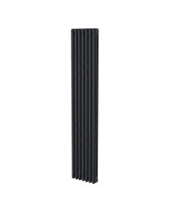 Black 3 column radiator 1800mm high x 335mm wide. Tall narrow cast iron style vertical radiator from DUSC Columns