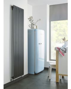 KRAD Boston 1800mm X 480mm  Textured Grey Vertical Single Designer Radiator BOS1800-480A