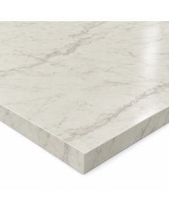 Calacatta Cava Formica Aria worktop F5018 - semi gloss white square-edged slab