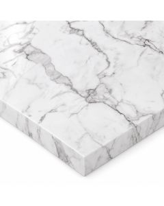 Calacatta Marble Formica Aria worktop F3460 - semi gloss white square-edged slab