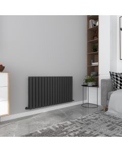 Milan Horizontal Radiator 450mm x 1190mm - S-MIL-450X1190-B-DP - Black