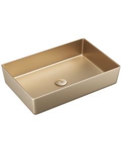 DUSC Core Rectangular Countertop Basin - Brushed Brass