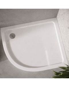 1200x800mm White Offset Quadrant Left Hand Stone Resin Shower Tray – 30mm Low Profile | DUSC Scudo Equivalent
