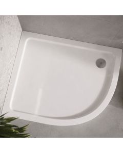 DUSC Eco-Stone Resin Offset Quad Shower Tray RH 1200 X 800 — White 30mm Low Profile