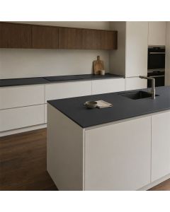 Grigio Bromo FENIX NTM worktop 0724 fitted in a kitchen - ultra matt deep grey surface