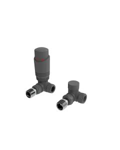 Kartell K-Rad Design TRV Twin Pack Corner Radiator Valves — Textured Grey GY-TRV101C