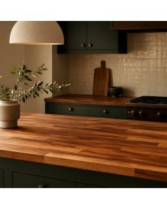 iroko solid wood worktop kitchen island roomset - De Terra iroko worktops