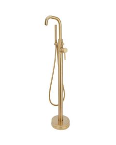 DUSC Core Freestanding Bath Shower Mixer - Brushed Brass