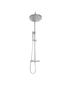 DUSC Core Round Rigid Riser Shower - Chrome