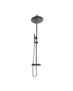 DUSC Core Round Rigid Riser Shower - Matt Black
