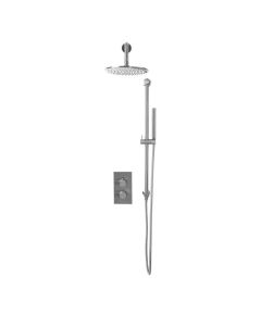DUSC Core Concealed Shower Set with Riser Rail (Valve, Drencher Head & Handset) - Chrome