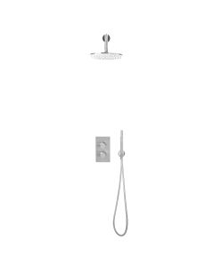 Chrome Concealed Shower Set with Wall-Mounted Head - Valve & Handset - DUSC Core