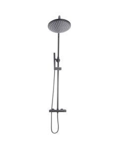 DUSC Core Round Rigid Riser Shower - Gunmetal