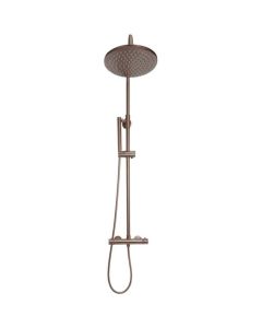 DUSC Core Round Rigid Riser Shower - Brushed Bronze