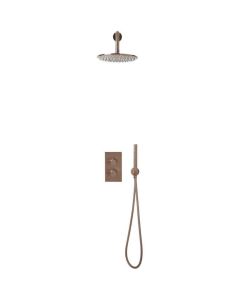 DUSC Core Shower Arm, Drench Head & Bracket - Brushed Bronze