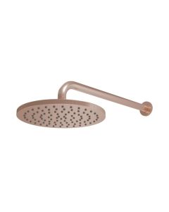 DUSC Core Round Shower Head & Arm 253mm - Brushed Bronze