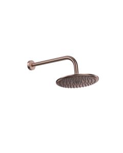 DUSC Core Round Shower Head & Arm 240mm - Brushed Bronze