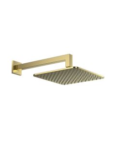 DUSC Core Square Shower Head & Arm - Brushed Brass