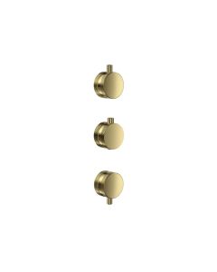 DUSC Core Concealed Knurled Shower Handle 3-Pack - Brushed Brass