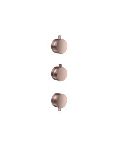 DUSC Core Concealed Knurled Shower Handle 3-Pack - Brushed Bronze