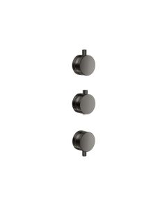 DUSC Core Concealed Knurled Shower Handle 3-Pack - Gunmetal