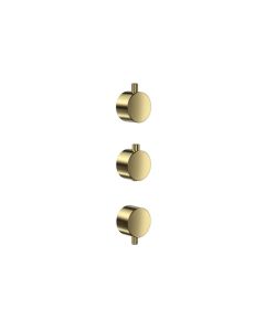 DUSC Core Concealed Plain Shower Handle 3-Pack - Brushed Brass