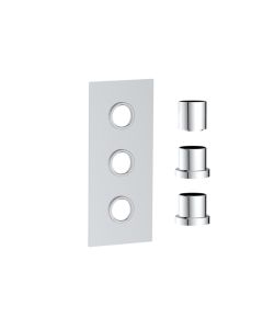 DUSC Core Concealed Shower Valve Plate (3 Outlet) - Chrome