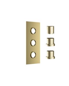 DUSC Core Concealed Shower Valve Plate (3 Outlet) - Brushed Brass