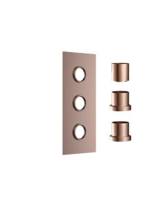 DUSC Core Concealed Shower Valve Plate (3 Outlet) - Brushed Bronze
