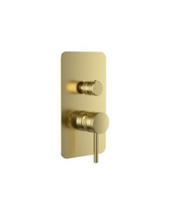 DUSC Core Concealed Manual Dual Outlet Shower Valve - Brushed Brass