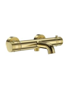 DUSC Core Thermostatic Bath Shower Mixer 2 Outlet - Brushed Brass
