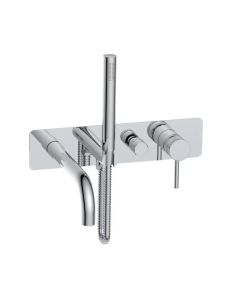DUSC Core Wall-Mounted Bath Shower Mixer with Handset - Chrome