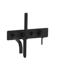 DUSC Core Wall-Mounted Bath Shower Mixer with Handset - Matt Black