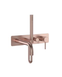 DUSC Core Wall-Mounted Bath Shower Mixer with Handset - Brushed Bronze