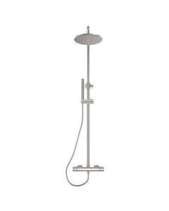 DUSC Core Round Rigid Riser Shower - Brushed Nickel