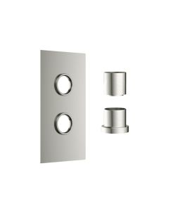 DUSC Core Concealed Shower Valve Plate with Sleeves (1 Outlet) - Brushed Nickel
