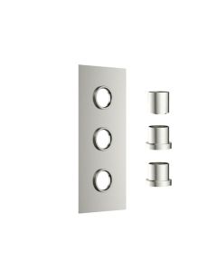 DUSC Core Concealed Shower Valve Plate with Sleeves (3 Outlet) - Brushed Nickel