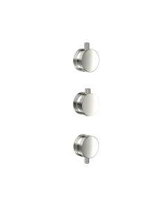 DUSC Core Concealed Knurled Shower Handle 3-Pack - Brushed Nickel