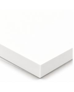Plain White solid surface worktop - square-edged satin board - Coreluxe Arctic White