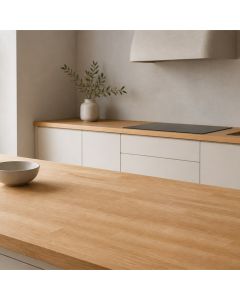 prime oak solid wood worktop kitchen island roomset - De Terra prime oak worktops