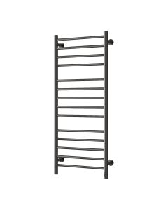 Reina Arnage Brushed Gun Metal dry electric heated towel rail — 1200mm x 500mm front view product image