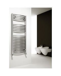 Reina Diva Curved Chrome Electric Heated Towel Rail 1200 x 500mm