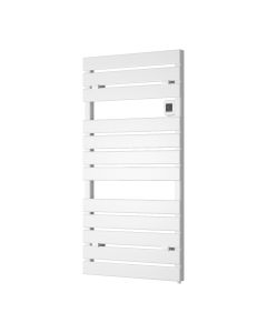 Reina Gia White WiFi designer electric towel rail — 1120mm x 550mm front view product image