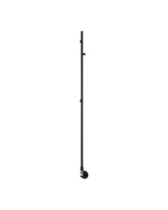 Reina Ines Matt Black dry electric heated towel rail — 1500mm x 22mm front view product image