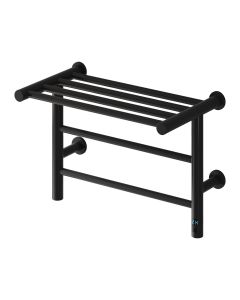 Reina Maira Black dry electric heated towel rail — 350mm x 500mm front view product image
